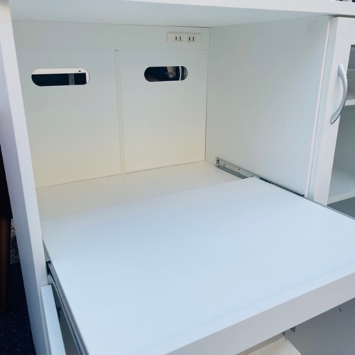 【売約済】食器棚　レンジボード　キッチン収納　レンジラック　サイドボード　白家具　レンジ台　キッチン　棚