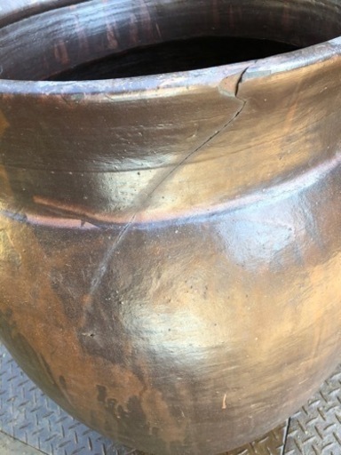 売却決まりました。古い陶器壺 つぼ 特大約85cm 信楽 唐津 古民家