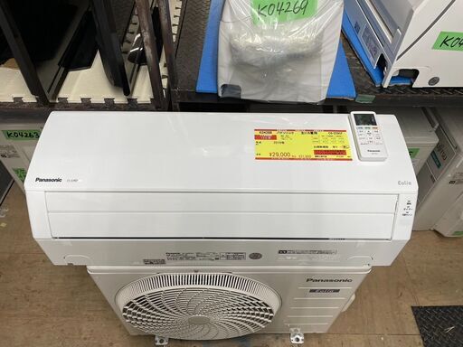 K04288　2019年製　パナソニック　中古エアコン　主に6畳用　冷房能力　2.2KW ／ 暖房能力　2.2KW 18502円