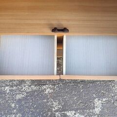 サン 引き出し付きガラス扉4段本棚 食器棚『中古美品』