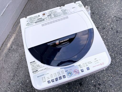 ★ 動作〇 清掃済 ★ 洗濯機 SHARP ES-FG60J 6kg 2009年製 幅565×奥行535×高さ898mm