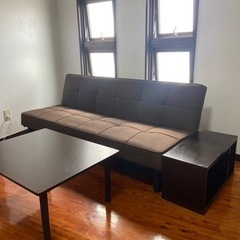 ソファベッド＋ローテーブル＋サイドテーブル3点セット