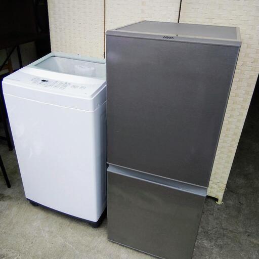 売約済【送料\u0026取り付け無料】AQUA冷蔵庫126Lとニトリ洗濯機6kg