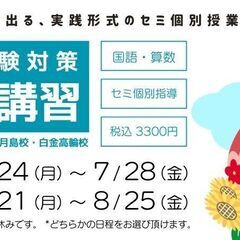 【RISU塾月島・勝どき校】中学受験向け夏期講習