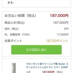 【残り1点】LG Styler スチームウォッシュ＆ドライ ミラー S3MF