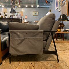 unico ウニコ ROHR ロワシリーズ  アイアン 2Pソファ  北欧 ポケット付き ファブリック グレー●E055A667