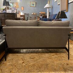 unico ウニコ ROHR ロワシリーズ  アイアン 2Pソファ  北欧 ポケット付き ファブリック グレー●E055A667