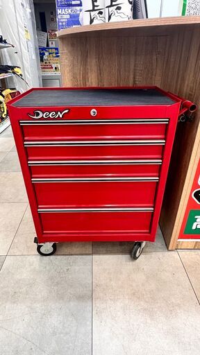 【中古品】DEEN DNX2205A コンパクト5段キャビネット W575*D345*H790 300KG 鍵付き