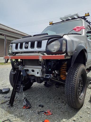JB23W フロント角パイプバンパー