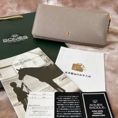 値下ソメスサドルsomes saddle ピルエット ラウンド長財布 グレージュ