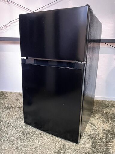 アイリスプラザ 2020年製 冷蔵庫 87L 黒 ブラック PRC-B092D-B 家庭用 小型 一人暮らし 2ドア 両開き対応 幅47.5cm オーヤマ