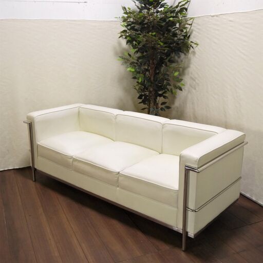 ≪zyt1012ジ≫ LC2タイプ 3人掛けソファ リプロダクト品 白系 cassina ...