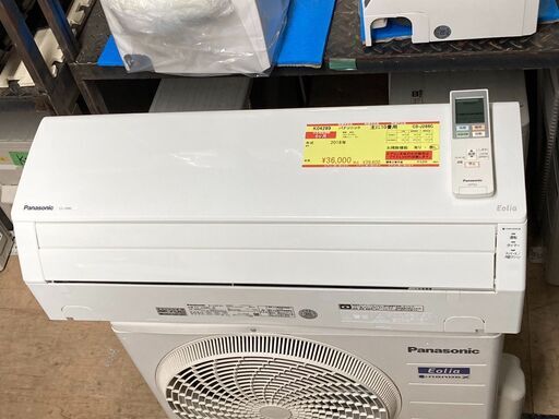 K04289　パナソニック　中古エアコン　主に10畳用　冷房能力　2.8KW ／ 暖房能力　3.6KW