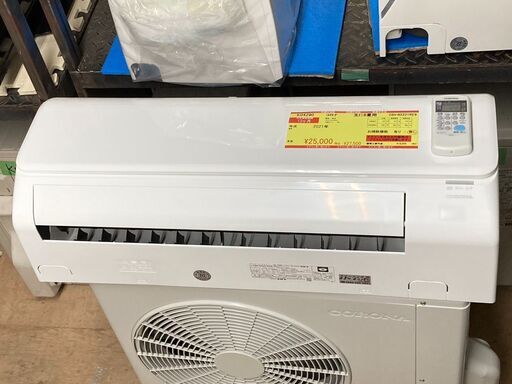 K04290　2021年製　コロナ　中古エアコン　主に6畳用　冷房能力　2.2KW ／ 暖房能力　2.2KW