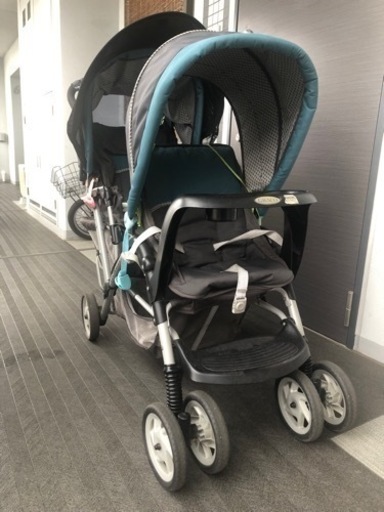 Graco DuoGlider  ２人乗りベビーカー  緑\u0026グレー