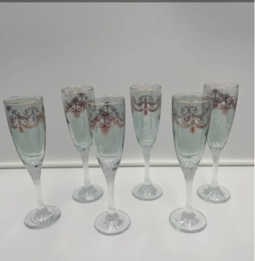 【！！美品！！】柄付きシャンパングラス　フルートグラス