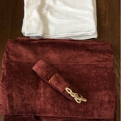 赤茶色系カーテン巾110x長190x2、100x110x2等　中古美品