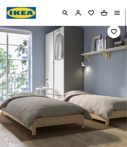 IKEAセミシングル×2ダブルベットやツインベット。コーナーソファにも変更可能マットレス付き