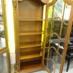 ガラスキャビネット　リビング収納　アンティーク調　ガラスショーケース　【モノ市場半田店131】