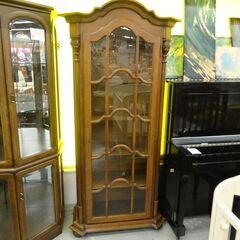 ガラスキャビネット　リビング収納　アンティーク調　ガラスショーケース　【モノ市場半田店131】