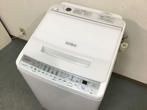 （10/12受渡済）YJT6866【HITACHI/日立 7.0㎏洗濯機】美品 2021年製 BW-V70F 家電 洗濯 全自動洗濯機 簡易乾燥機能付