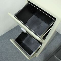 ダルトン/dulton トラッシュカン ダブルデッカー グレー アイボリー 2段 ゴミ箱 2個セット スチール製 中古家具 店頭引取歓迎 R7300