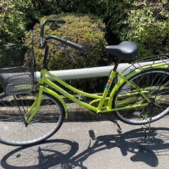 自転車　No.893　グリーン　シティサイクル　ママチャリ　26...