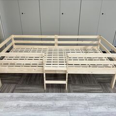 北欧テイスト シングルベッド 木製 はしご付き