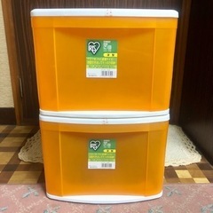 アイリスオーヤマ 収納ボックス 2個セット オレンジ 収納ケース...