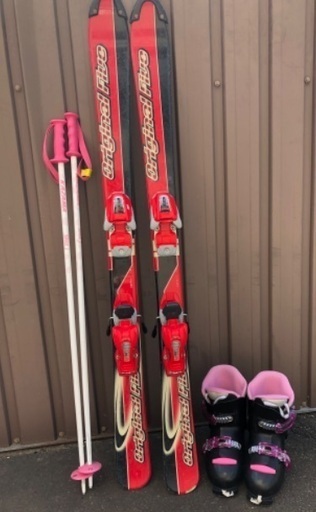 子供用スキーセットスキー板、ブーツ、ストック (ミュージカル) 帯広の