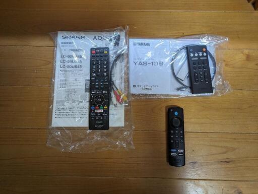 AQUOS 60インチ4kテレビ＋YAMAHAサウンドバー＋TV Stick 4K MAX