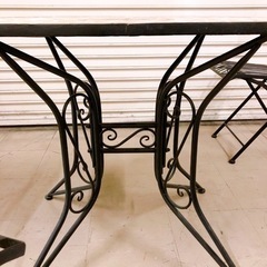 【売約済】ガーデンテーブル チェア4脚 セット モザイク調オーバルテーブル モザイクチェア 