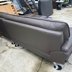 ニトリ　コーナーソファ　ロゾKD BE LC ダークグレー コーナーソファ 本革(一部合成皮革)タイプ (ロゾKD 左カウチ DBR