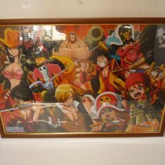 ジグソーパズル　完成品　ワンピース　ONE　PIECE　ルフィ　額付き