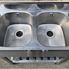 業務用 アズマ 2槽シンク 幅750×奥450×高さ800+