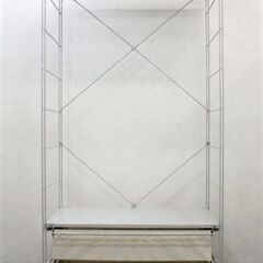 無印良品/MUJI スチールユニットシェルフ ワードローブセット グレー バスケット2段 ハンガー 衣類収納 中古家具 店頭引取歓迎 ■R7292
