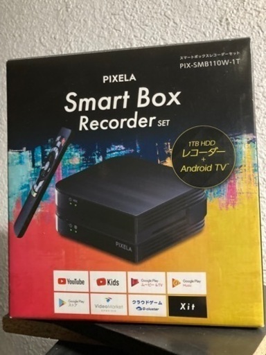 pixela smart box recorder SET ピクセラ　スマートボックス　レコーダセット　pix-SMB110W-1T 1tb HDDレコーダー　Android TV