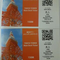 東京タワー　メインデッキチケット　2枚