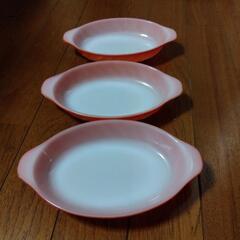 【値下げ】ファイヤーキング　グラタン皿　オレンジ3皿