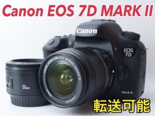 ★Canon EOS 7D MARK II★美品●スマホ転送●単焦点付き  1ヶ月動作補償あり！ 安心のゆうパック代引き発送！ 送料、代引き手数料無料！