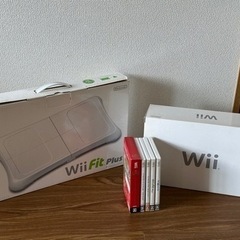 wiiとwii fit plus、ソフト5本のセット