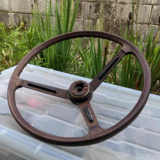 ①当時物 旧車 ステアリング ハンドル