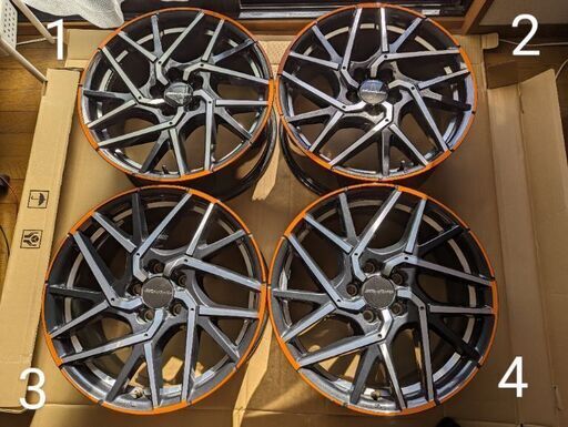 廃盤 HONDA ホンダ FK7 FL1 FL4 CIVIC シビック Modulo モデューロ オレンジ MS-037 235/40R18 8J +50 PCD 114.3 5H ホイール 4本