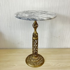 【売ります】【K4325】 中古 大理石 真鍮 サイドテーブル ...