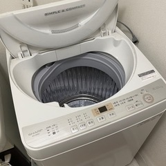 シャープ　縦型洗濯機　6kg ES-GE6C-W