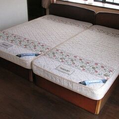 フランスベッドのセミダブル&シングルセット　ベッドとマットとカバ...