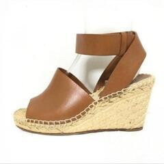 セリーヌ サンダル 35 レザー ブラウン レディース ウェッジソール エスパドリーユ アウトソール張替済 セリーヌ サンダル 35 レザー ブラウン レディース ウェッジソール