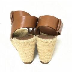 セリーヌ サンダル 35 レザー ブラウン レディース ウェッジソール