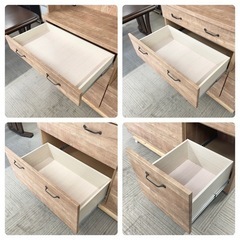 【超美品‼️】大川家具(サンウッディ) カントリー調♪ 120cm幅キッチンボード 食器棚 収納家具 木目調ブラウン♪