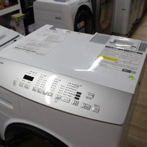 店S585)【高年式】アイリスオーヤマ ドラム式洗濯乾燥機 洗濯脱水8.0kg/乾燥4.0kg FLK842-W 2022年製 温水洗浄 左開き
